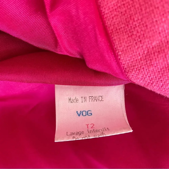 Vintage 80s‎ / 90s bright pink oversized blazer with embroidered  bow detail M - Picture 4 of 13